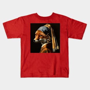 Wildlife Conservation - Pearl Earring Red Fox Meme Kids T-Shirt